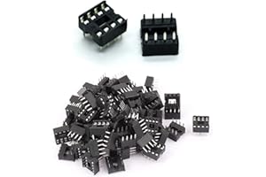 DAOKI 50Pcs DIP IC Sockets 8 Pin DIP-8 2.54MM IC Sockets Adapter Solder Type Socket