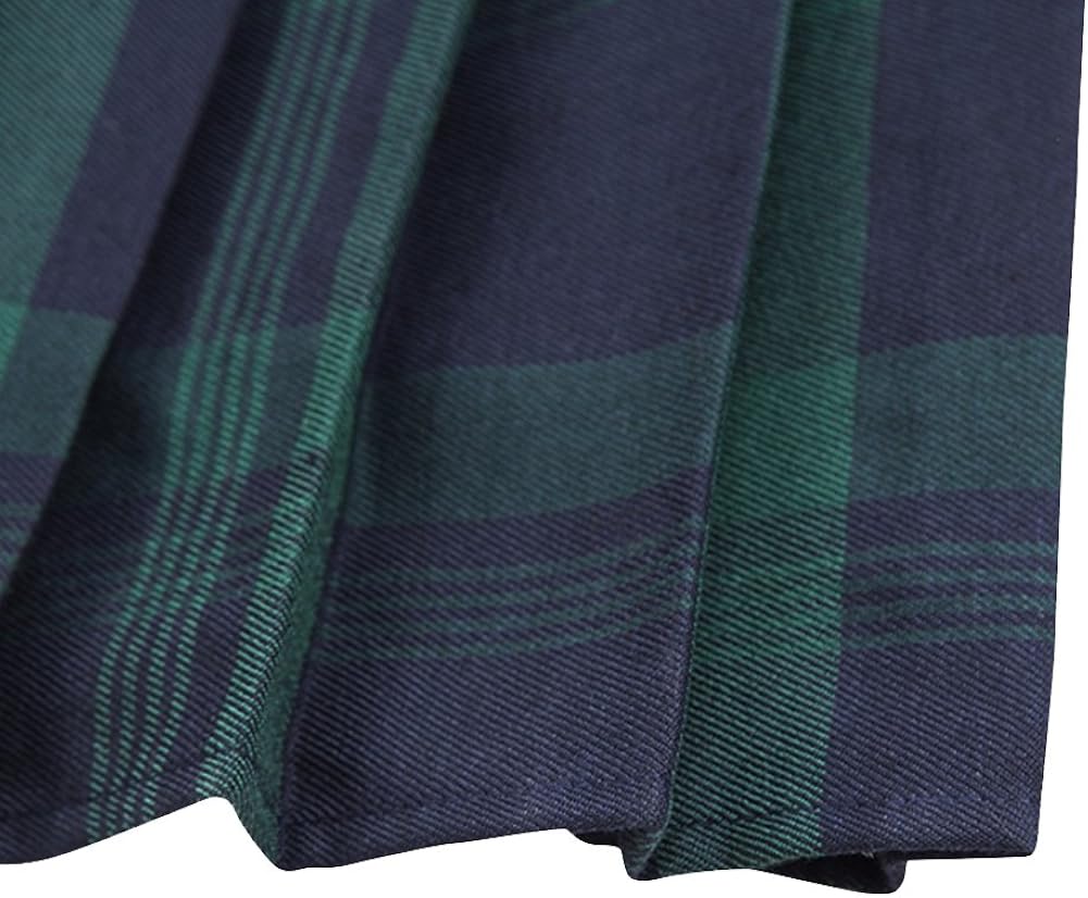 Urban CoCo Women's Elastic Waist Tartan Pleated School Skirt at  Women’s Clothing store