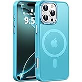 Newfuture Designed for iPhone 16 Pro Case with Magnetic [13 FT Military Drop Protection] [Compatible with Magsafe] Slim Translucent Matte Shockproof with Anti-Fingerprint Phone Case,Lake Blue