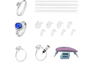 Bivpreom 3 Ways Ring Size Adjuster Set，Ring Guard With Insert & Spiral & Uv Resin For Women And Men，Fits Any Ring Size, Easy To Apply & Remove
