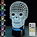 NINE SQUARE EGOU Skull Lamp Remote Controller LED Touch 7 Colors Changing Table Desk Lamp Optical Illusion Light Halloween Decorations Acrylic Lamp Halloween Decorations Kids Lamp Halloween Lights