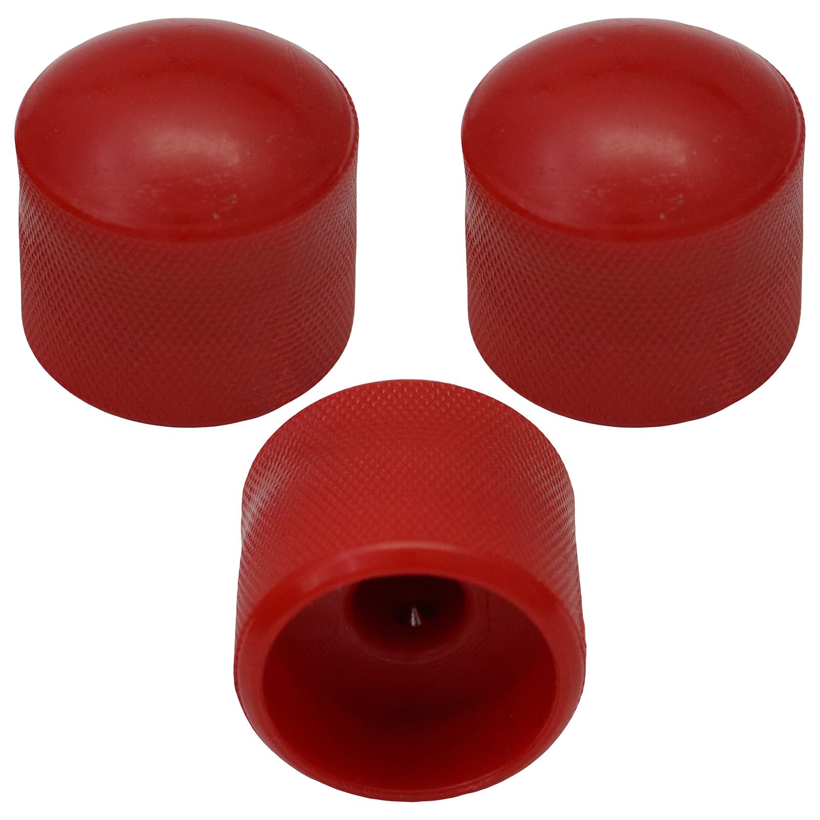Pack of 3 6mm Round Hole Solid Colour Domed Top Guitar Tone/Volume Control Knob (Red)