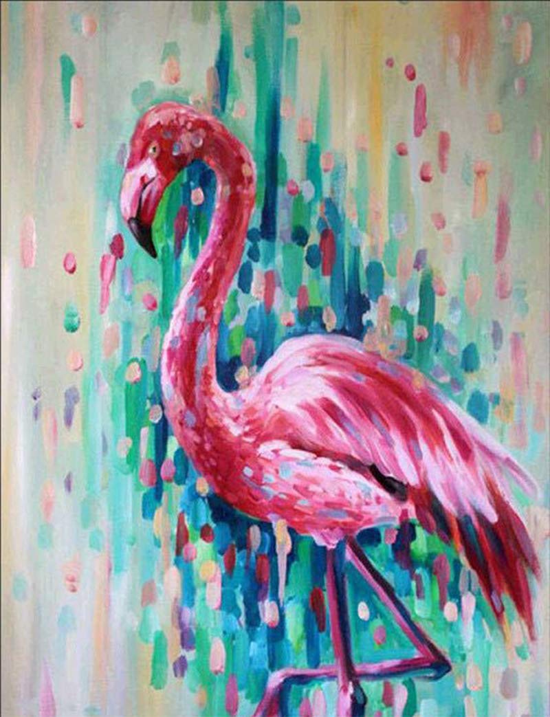 5D Diamond Painting Kits for Adults Flamingo DIY Paint by Number Full Drill Crystal Rhinestone Arts Craft Canvas Paint with Diamonds for Home Wall Decor (40X30CM)