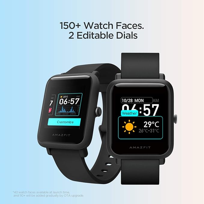 Amazfit Bip S Lite Smart Watch 30 Days Battery Life 150 Watch Faces Always On Display 30g Lightweight 5 Atm Water Resistance 8 Sports Modes Charcoal Black Amazon In Electronics