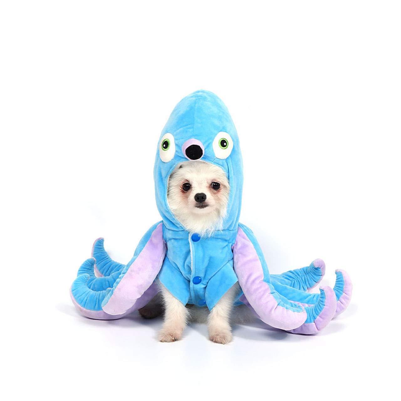 Mogoko Dog Cat Octopus Costumes, Pet Halloween Cosplay Dress, Funny Octopus Costume for Small Puppy Dogs Blue