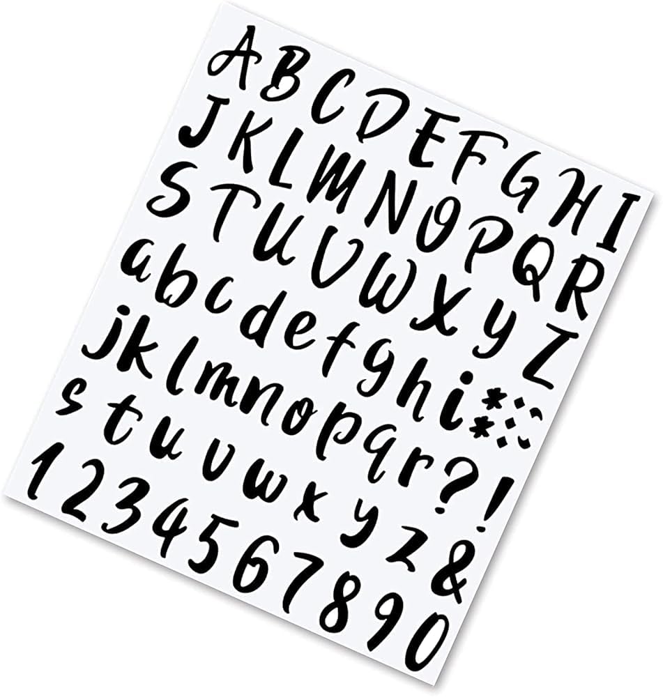 SZXMDKH 720 Pieces 10 Sheets Black Vinyl Sticky Letters & Numbers& Punctuation,Vinyl Black Alphanumeric Waterproof Lettering for Mailbox, Signs, Window, Door,etc