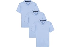 APPROVED SCHOOL WEAR ASW Approved School Wear Boys' School Uniform Short Sleeve Polo, Soft & Comfortable Jersey, Multipack