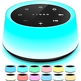 ColorsNoise Sound Machine and White Noise Machine with 30 Soothing Sounds with 12 Colors Baby Night Light with Memory Function (Black)