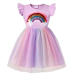 Toddler Girls Sequin Rainbow Print Tutu Dress