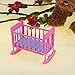 amazingdeal Baby Rocking Cradle Bed, Girl Mini Doll Toy Furniture Bed for Barbie Doll Accessories(Random Color)