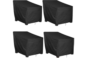 ALSTER Patio Chair Covers 4 Pack, Outdoor Chair Covers(35" L x 40" W x 33" H), Durable and Waterproof Black Covers for Lounge Deep Seat, Rain Snow Dust Wind-Proof