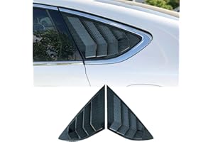 Boltry ABS Carbon Fiber Print Rear Side Window Louvers Air Vent Scoop Shades Cover Blinds Trim for Ford Fusion 2013 2014 2015 2016 2017 2018 2019 2020 2021（Carbon Fiber）