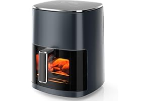 Sweetcrispy 12-in-1 Air Fry 6 Quart with Window Square Air Fryer, Roast, Reheat, Dehydrate, Bake, Steam, Fries, Custard, Chic