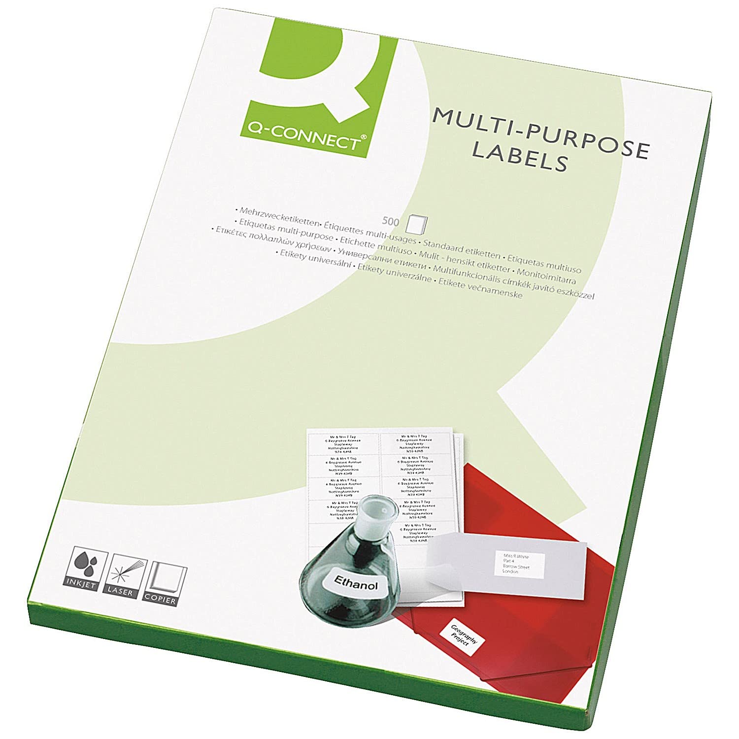 Q-Connect Multipurpose Labels 99.1x34mm 16 Per Sheet White (8000 Pack) KF02250