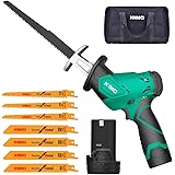 KIMO 12V 充電式レシプロソー 充電式のこぎり 無段変速 ストローク長13mm ストローク数3000（回/分） 金工切断も木工切断も、さまざまな作業に 2Ahリチウムイオンバッテリ 木材用ブレード3本 金属用ブレード3本 多材料用ブレード1本付き 日本語取扱説明書付きQM-23201