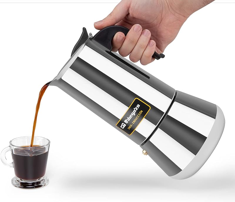 KFI 1260 - Máquina de Café Italiana, 12 Chávenas, Pega, Válvula de Segurança, Aço Inoxidável