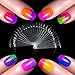 AHIER Nail Swatch Sticks, Swatch Sticks Nail Polish, Fan-shaped False Fake Nail Art Tips Sticks Polish Gel Salon Display Chart Practice Tool (100 Pack)