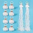 FameFame 30Pack Hand Throw Streamers, No Mess Paper Crackers, Confetti Streamer for Wedding, Birthday, Party Celebrations, White