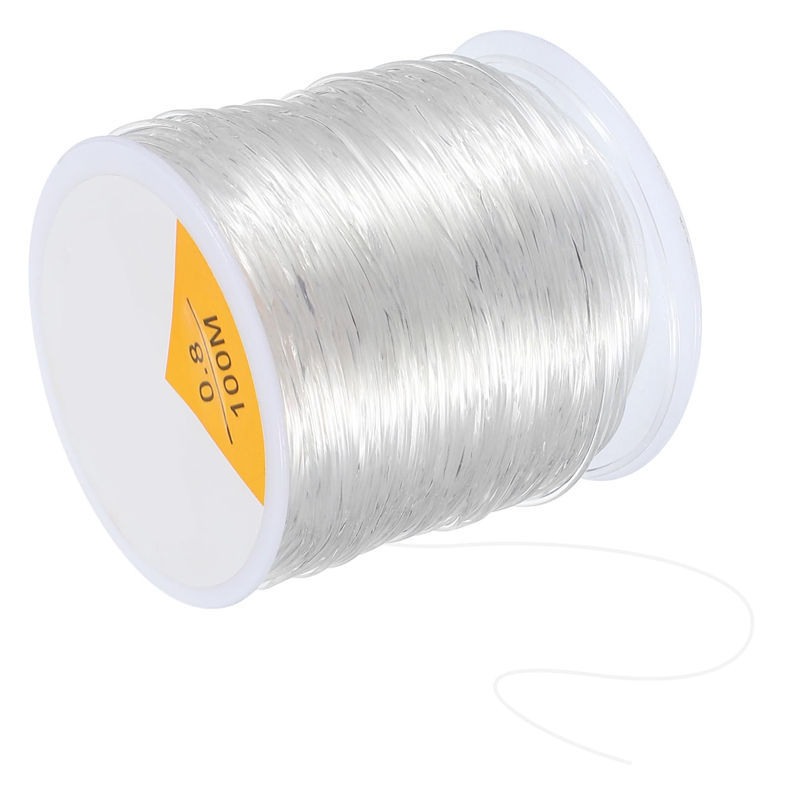 PATIKIL 109 Yard Stretchy Bracelet String, 0.8mm Round Elastic String Stretch Crystal String Bead Cord for Bracelets Beading Jewelry Making, White