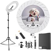 Ring Light Kit,18 Inch, 5W 5600K Professional LED with Stand,CRI95(White) | Phone Holder, Soft Tube &amp; Bag for Tattoo Lash Extension Barber Makeup Artist Studio Video,95