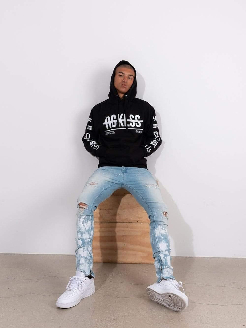 young and reckless strike thru hoodie