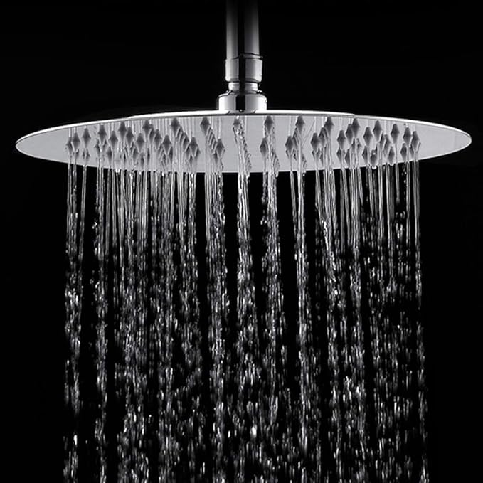 Large Rain Shower Head Round 304 Stainless Steel Ultra Thin Bathroom
