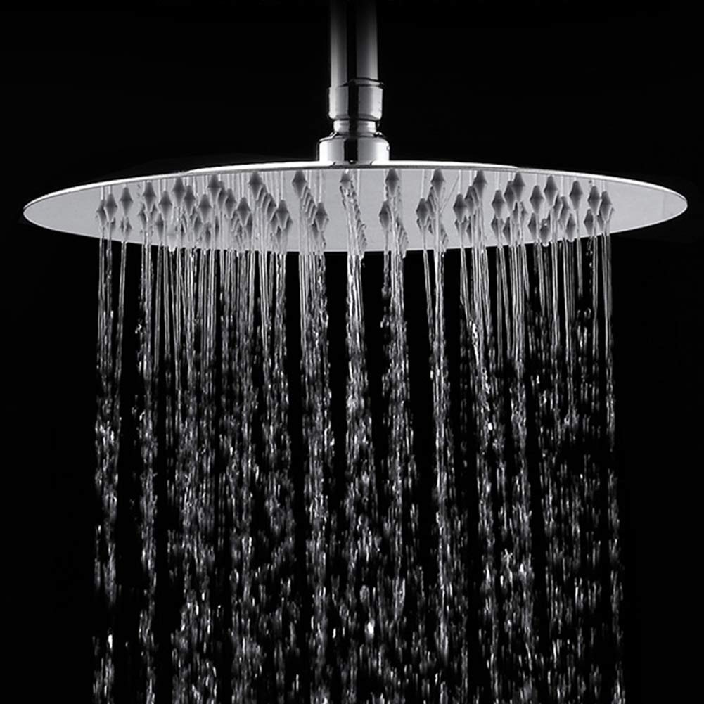 XIFIRY Large Rain Shower Head Round 304 Stainless Steel Ultra Thin Bathroom Shower Head High Pressure Rainfall Showerhead with 90 Silicon Nozzles Chrome Finish (8 Inch)