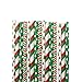Ipalmay Disposable Straws Drinking Straw, Biodegradable Paper Straws, 7.75 Inches, Red and Green, Pack of 100