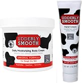 Udderly Smooth Hand Cream and Body Cream Bundle, Fast-Absorbing 24-Hour Moisturization, Original Formula for Rough Dry Skin, 4 oz Hand Cream + 10 oz Body Cream