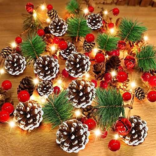[Timer] Prelit Christmas Garland with Lights ,7 FT Xmas Pinecone