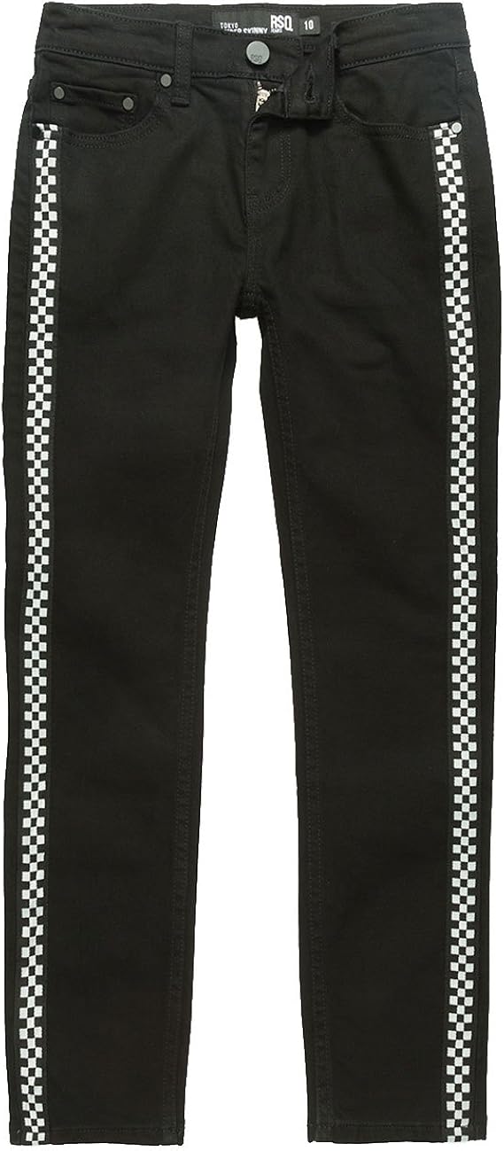 black ripped jeans with checkers