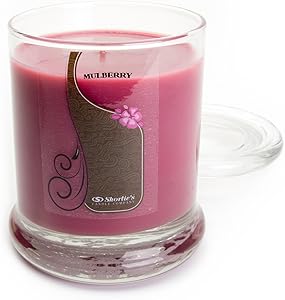 Mulberry Candle - Medium Dark Red 10 Oz. Highly Scented Jar Candle - Made with Natural Oils - Christmas & Holiday Collection