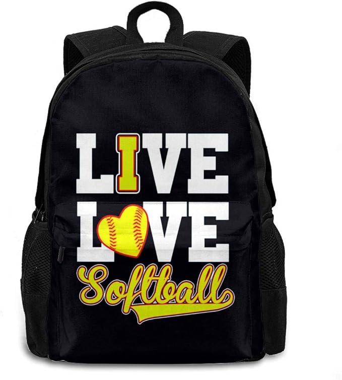 School Backpack,Yellow Softball Computer Backpacks Travel