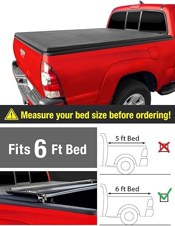 Amazon Com Maxmate Soft Tri Fold Truck Bed Tonneau Cover For 2019 Toyota Tacoma Fleetside 6 Bed Automotive