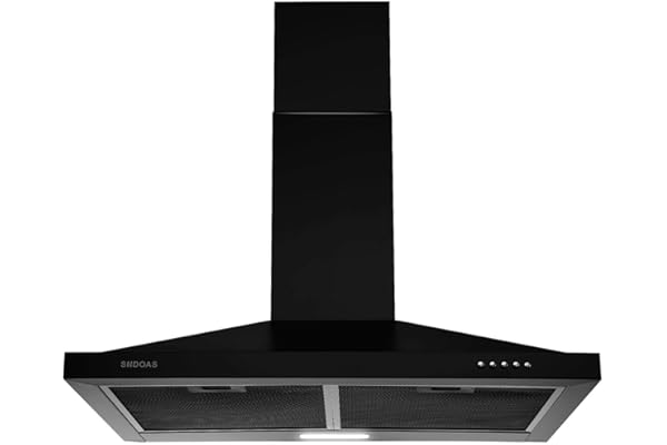 SNDOAS Black Range Hood 30 inch,Wall Mount Range Hood 30 inch with Ducted/Ductless Convertible,Vent Hoods in Black,Stainless 
