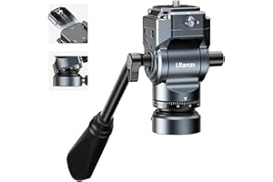 ULANZI F38 Video Fluid Head for Camera Tripod - Mini Pan Tilt Head With Quick Release Plate - Lightweight Filming Equipment for Compact Camera Load up to 6.6lb/3kg
