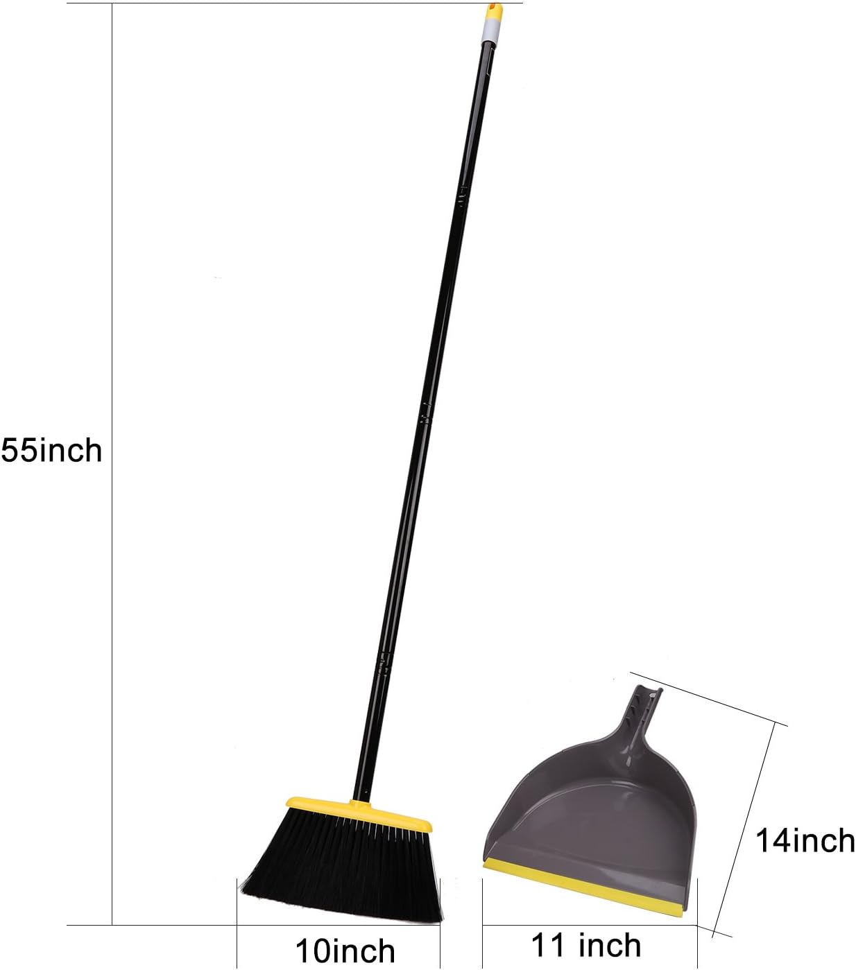 Angle Broom with Dustpan,Dust pan Snaps On Broom Handles,Broom with Attachable Dustpan: Kitchen & Dining