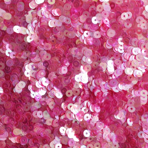 3mm Flat Round SEQUIN PAILLETTES ~ PINK Rainbow Iris Crystal ~ Loose sequins for embroidery, bridal, applique, arts, crafts, and embellishment. Made in USA.