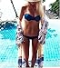 Bsubseach Womens White Blue Print Long Chiffon Beach Blouses Cardigan Kimono Bikini Cover Up Swimwear Kaftan