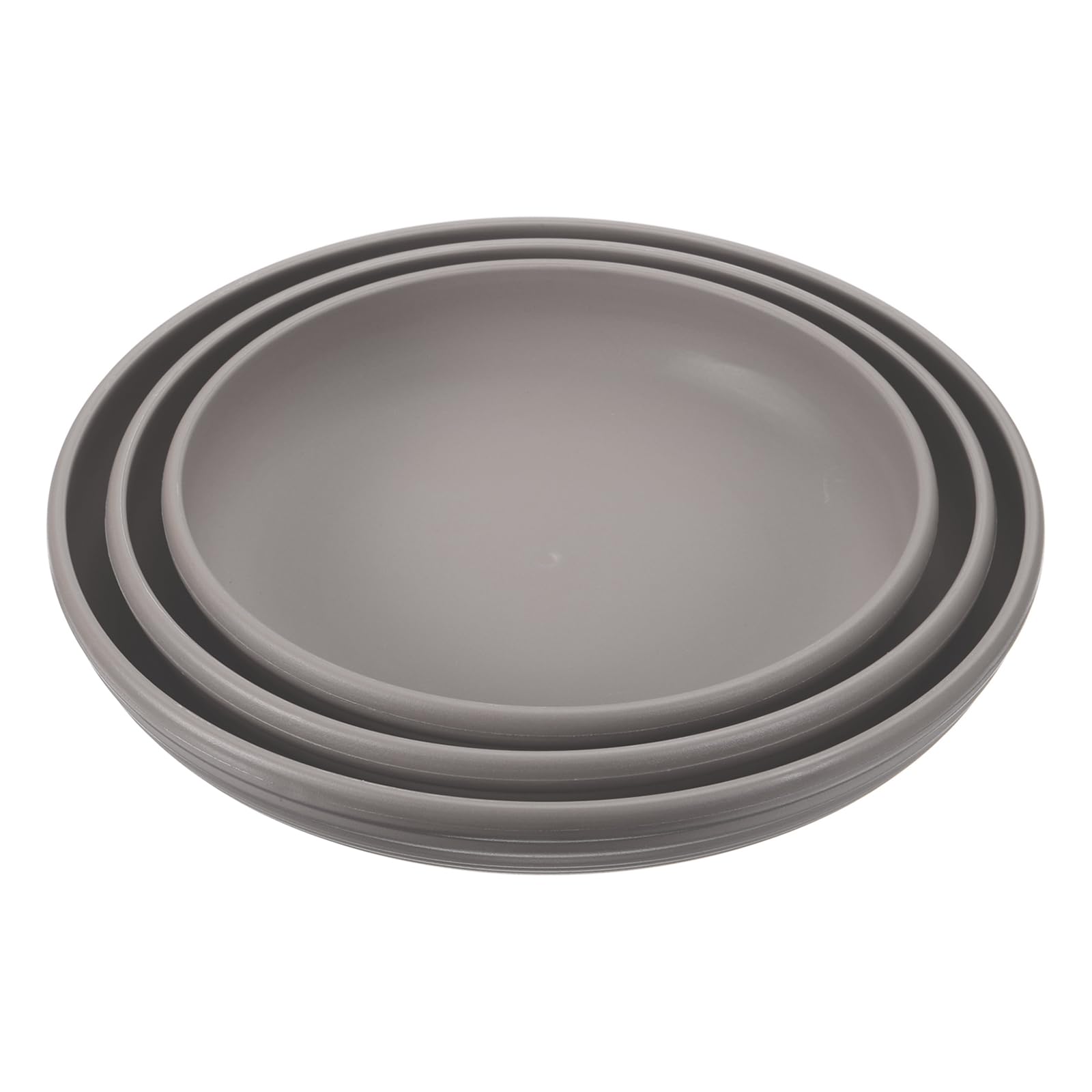 PATIKIL Plant Saucer Tray, 3 Pack 12/13/14 Inch Plastic Round Plant Saucer Flower Planter Drip Tray for Indoors Outdoors Patio Balcony, Gray