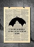 Batman Art - Who I Am Underneath Quote - Vintage Dictionary Print 8x10 inch Home Vintage Art Abstract Prints Wall Art for Home Decor Wall Decorations Ready-to-Frame