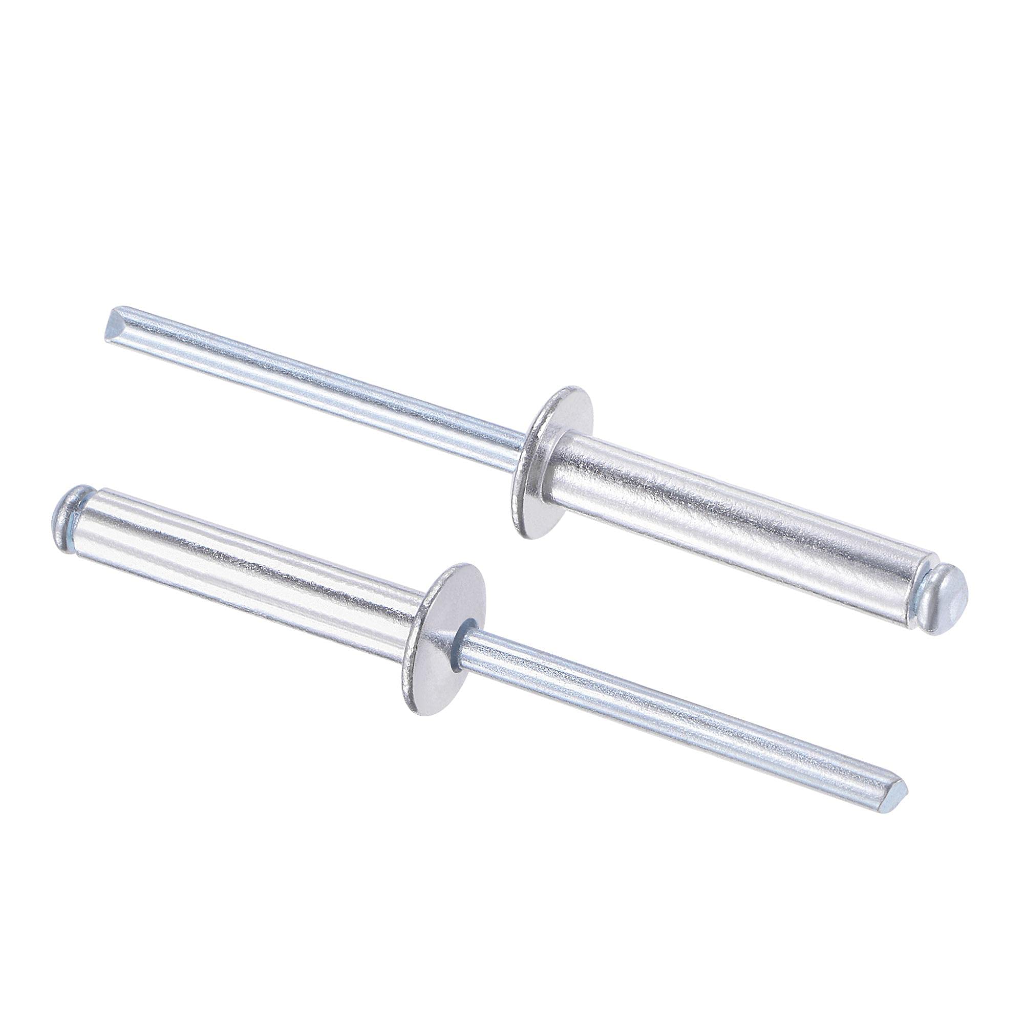 sourcing map Blind Rivets, Aluminum Pull Rivets Core Decoration Rivets 5mm Diameter 25mm Grip Length Silver Tone, 60pcs