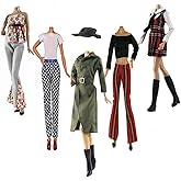 Doll Clothes, 5 Outfits Autumn Dresses Windbreaker Hat for 11.5 Inch Dolls Accessories Random Style