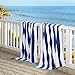 Wuudi Blue Stripes Cotton Large Beach Towel