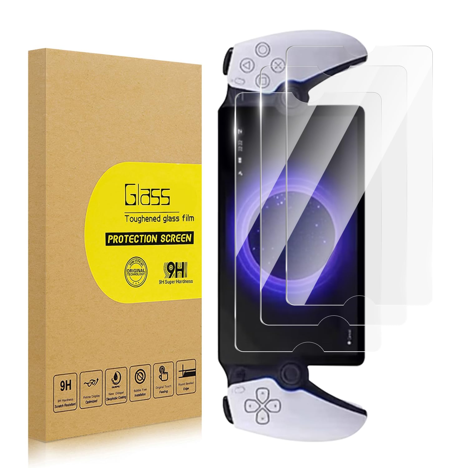 Lokyoo Screen Protector Designed for Sony Playstation Portal PS5(3-Pack Tempered Glass), Transparent HD Clear, Anti-Scratch, Compatible with Playstation Portal PS5 8.0 inch