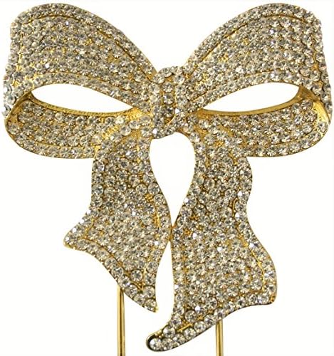Sparkle Rhinestone Cake Topper Large Bow Style Sweet Sixteen Cake Topper Wedding Cake Topper Princess Cake Topper GoldTone