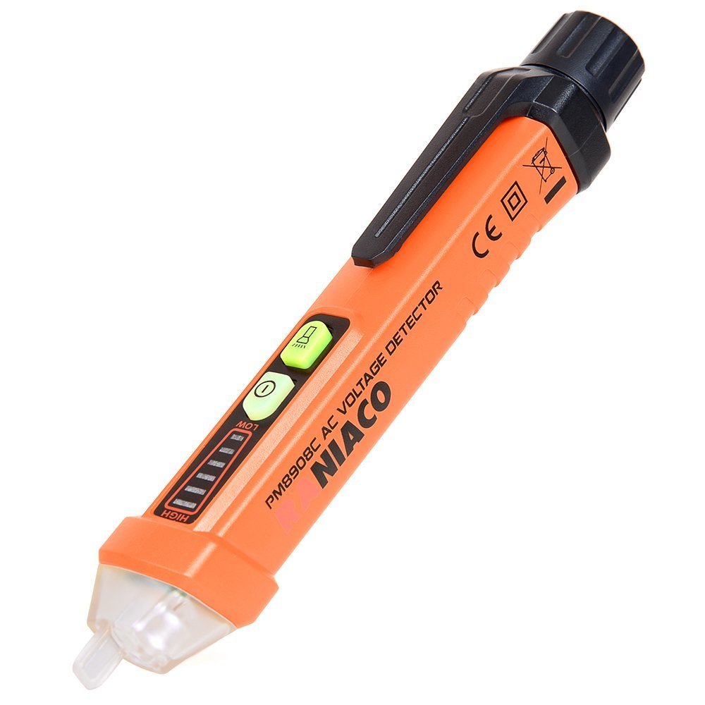 Raniaco Voltage Tester with Led Light, Highly Sensitive and No-Touch Triple Level (Orange-Black)