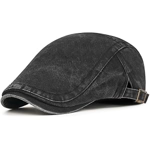 Denim Beret Hat for Women and Men, Adjustable Newsboy Baker Peaked Cap, 55-60 cm, Casual Seasonal Wear
