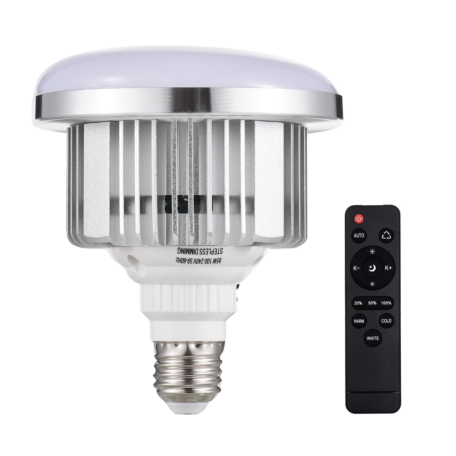 Andoer Photo Studio Bulb 85W 3200K-5500K Photography Light Bulb Energy-Saving Adjustable Brightness E27 Mount with Remote Control for Photography Studio Home Warehouse Office Hotel, 1 Pack โ image 1
