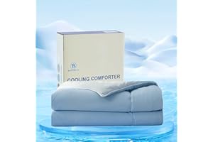 BedTreat Cooling Comforter Twin Size Cool Comforters for Hot Sleepers Cooling Blanket Breathable Comforter Summer Bedding Blue and Grey